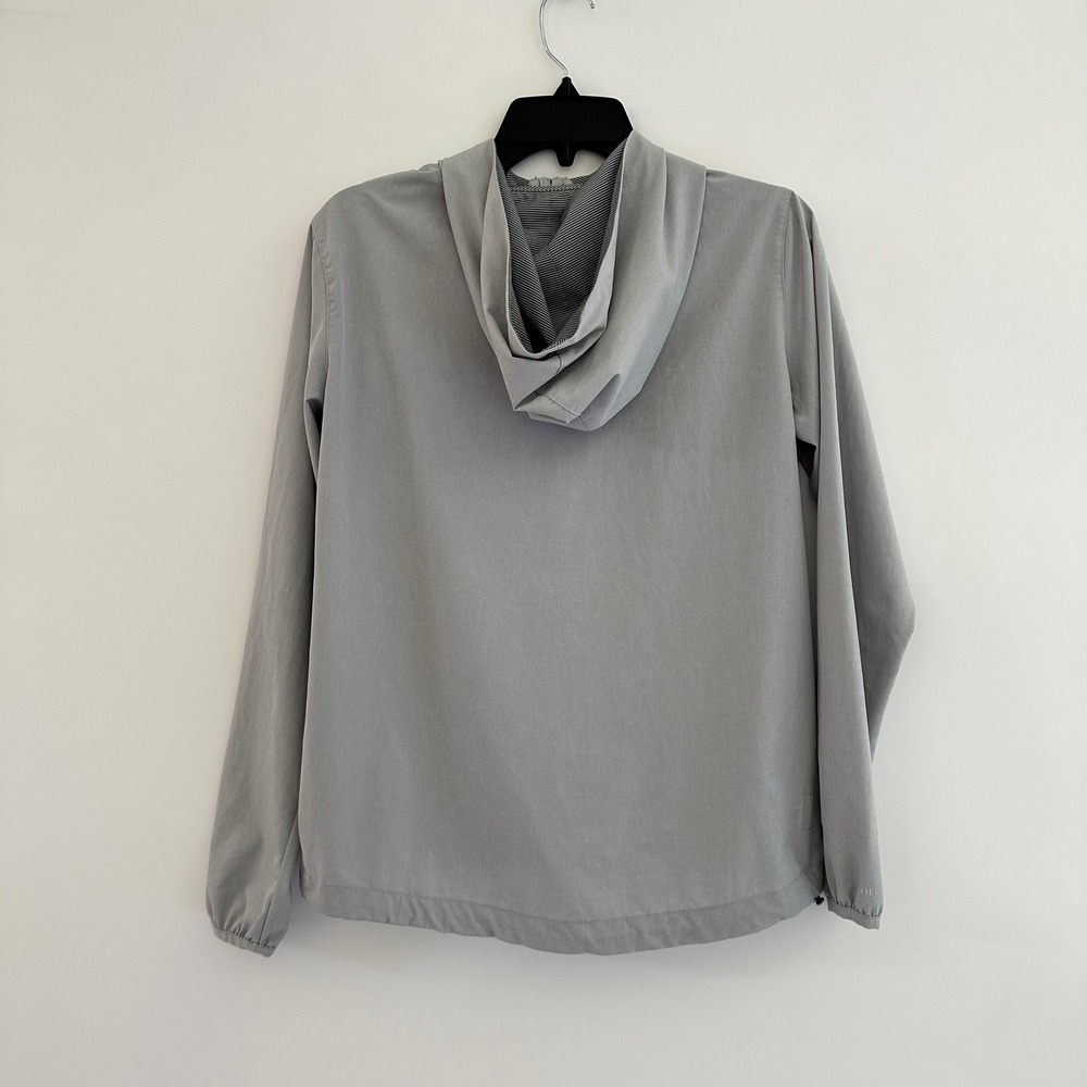 Vuori Womens Outdoor Tranier Shell Jacket Small Gray Hooded Full Zip Windbreaker - Picture 2 of 10